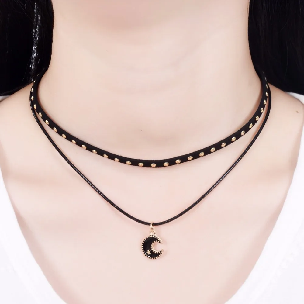 Pinksee New Fashion Women Moon Choker Necklace Vintage Girls Jewelry