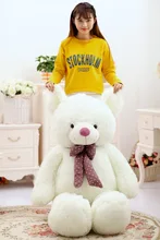 huge plush white bear toy new big lovely bow bear doll gift about 160cm