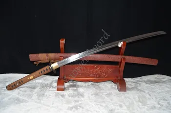 

41" 1095 CARBON STEEL CLAY TEMPERED IRON TSUBA JAPANESE SAMURAI KATANA SHARP BROWN SAYA