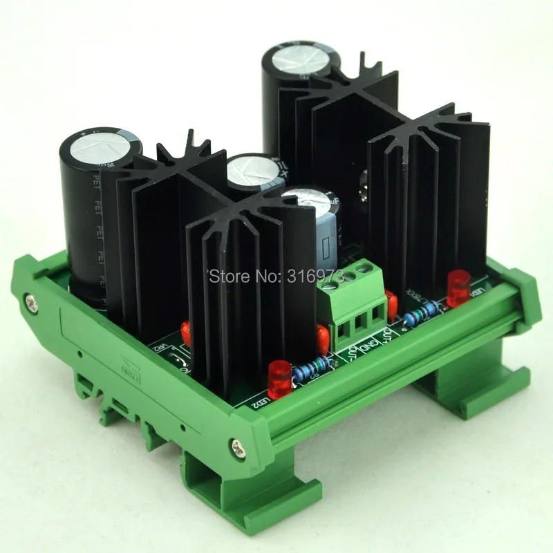 DIN Rail Mount Positive and Negative +/-5V DC Voltage Regulator Module ...