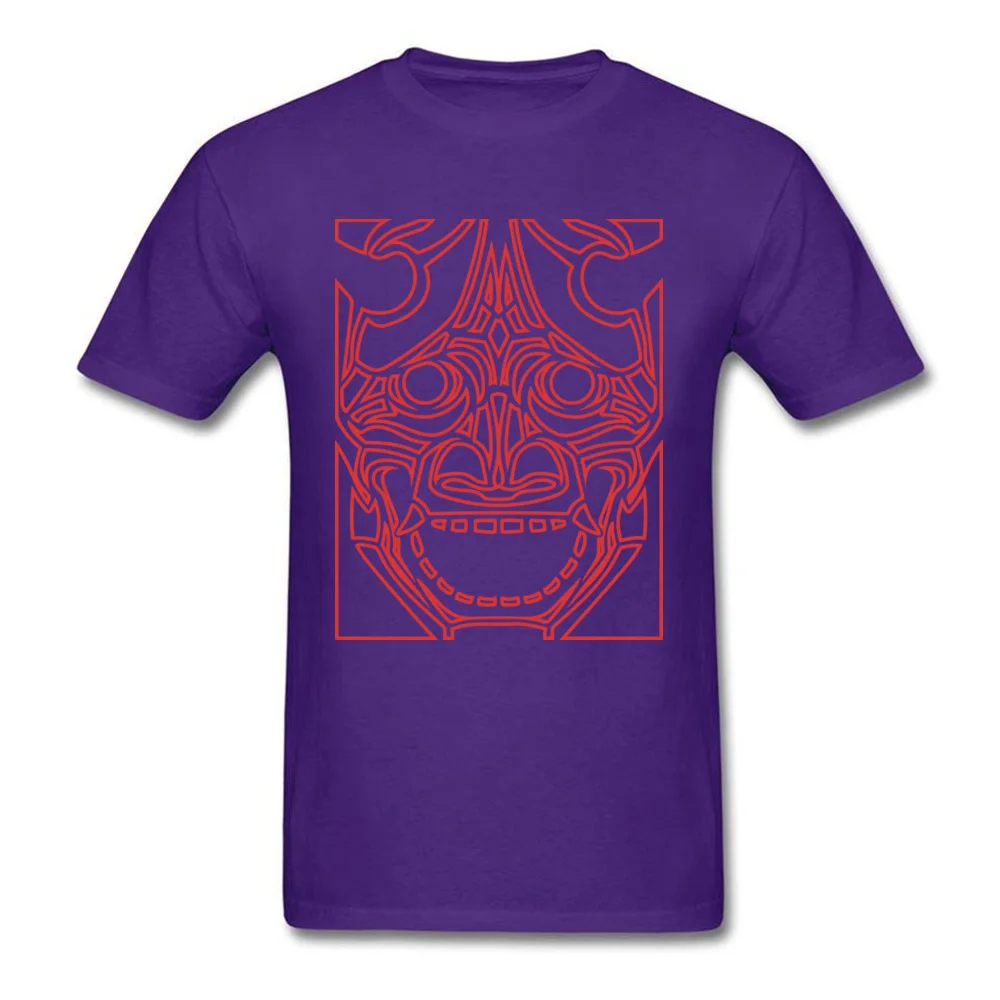 Oni T Shirts for Men Design Father Day Tops Shirts Short Sleeve 2018 Normal Tee-Shirts Round Collar All Cotton Oni purple