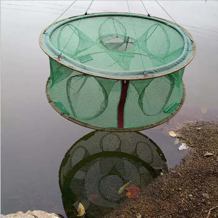 Fournitures de pêche avec 8 trous rond automatiquement ouvert engins de pêche de haute qualité cage de pêche filet de pêche livraison gratuite