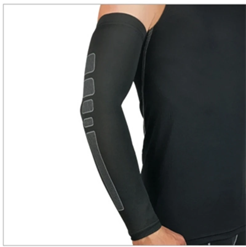 Спортивные велосипедные рукава для рук, бега, баскетбола, компрессионные гетры для рук, Ciclismo, налокотники, защитные накладки, поддержка 1 шт - Цвет: Black and Gray