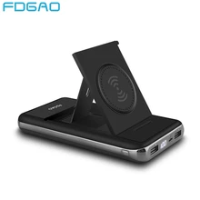 FDGAO QI Беспроводное зарядное устройство 2 в 1 двойной внешний аккумулятор 20000 мАч для iPhone X 8 samsung S9 S8 Note 9 8 Xiaomi Быстрая зарядка подставка держатель