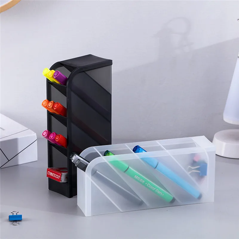 

Multi-function Plastic Desktop Storage Box Desk Pen Organizer Holder Caddy Office Pencil Mesh Desktop Storage Desk Pen Holder