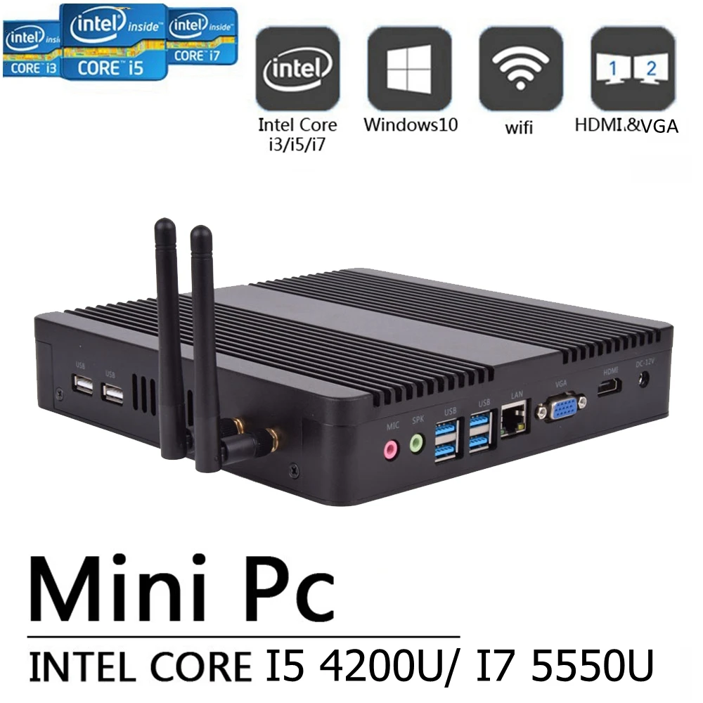 Процессор EGlobal fanless портативный компьютер Intel Core i5 8250U Mini PC Windos10 Quad Corei5i7 DDR4 Оперативная память мини-компьютер для офиса desktop