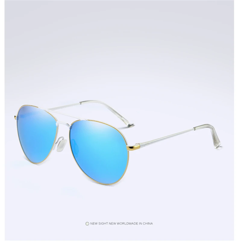 Поляризационные новые авиаторские солнцезащитные очки uv400 фирменные мужские и женские очки feminin oculos винтажные очки с оригинальной коробкой - Цвет линз: white blue
