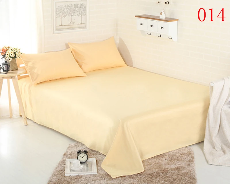 Buy Cotton Flat Bed Sheets Solid Apricot Yellow Single