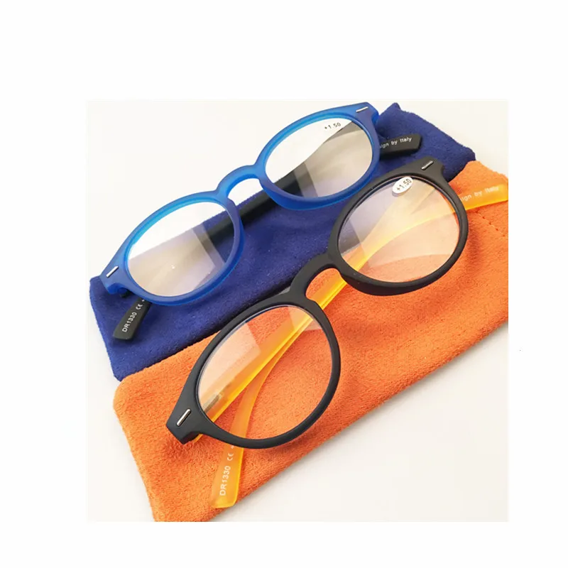

cat eye Reading Glasses +1.0 to +3.0, Blue stylish and colorful classic youthful round women reading glasses with bag