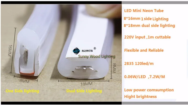 Tubo de Néon Placa do Sinal a Assinatura 8mm de Largura 5 15 m Dhl Livre Mini Neon Flex 2835 Lateral Dupla Iluminação Led 200 240 v Tubo Levou da Palavra Luz 3 Tiras de LED