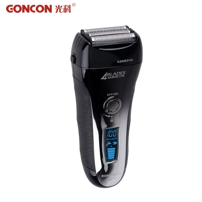 

Washable 4-blade Cutting System Rechargeable LCD Display Electric Shaver razor shaving machine for men face care tools 3334