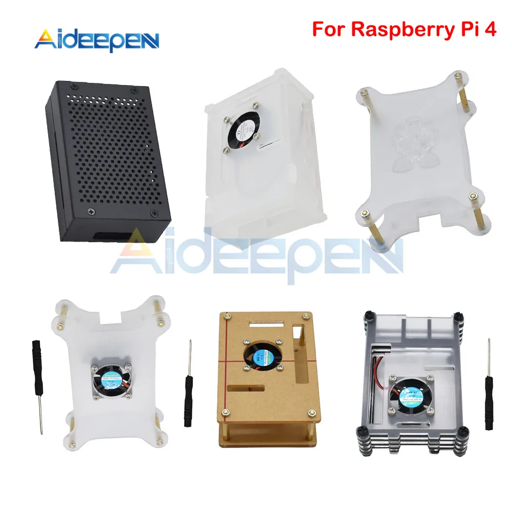 

Acrylic Transparent Case Metal Shell GT2A GT3A GT4A Acrylic Cover Shell Box With Cooling Fan and Screwdriver For Raspberry Pi 4