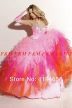 Auf Verkauf Nach Maß Bunte 2016 Moderne Quinceanera kleider Ballkleider Schatz-wulstige Rüschen Tulle Lace Up Zurück F & M957