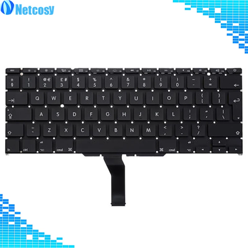 

Netcosy Black UK Version Keyboard For MacBook Air A1370 A1465 11" UK Layout Laptop Keyboard 2011 2012 2013 2014 2015