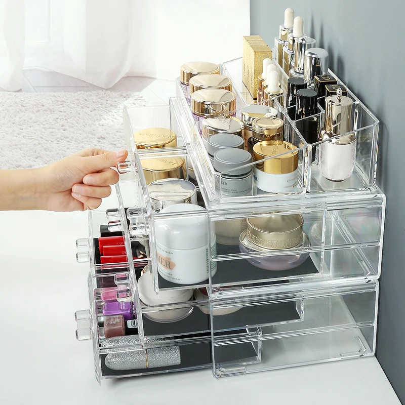 

Cosmetic Finishing Box Storage Box Transparent Household Lipstick Skin Care Product Rack Table Top Dressing Table