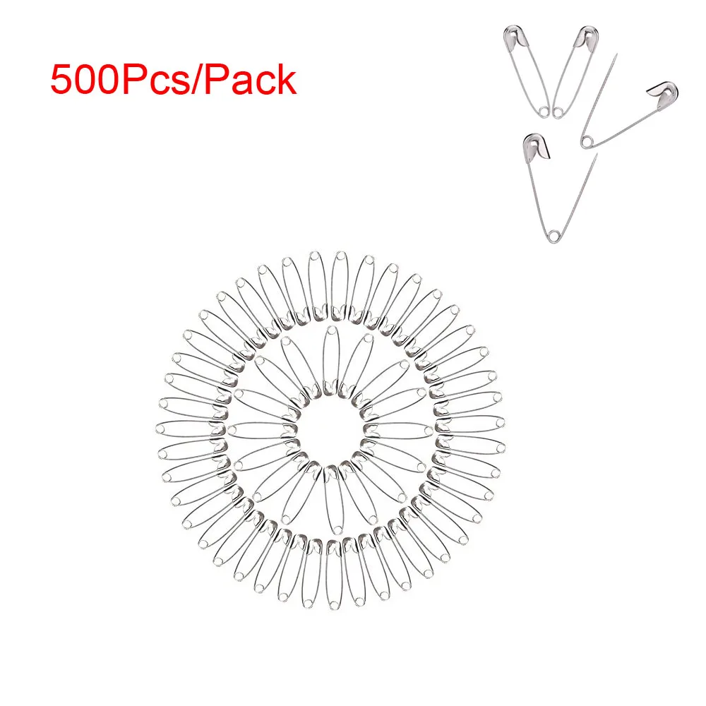 

500 Pieces Safety Pins Metal Fastener Clothing Clips Tool