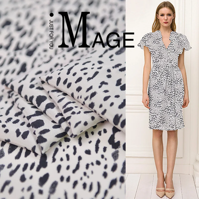 

140cm leopard print silk fabric soft dress shirt crepe de chine silk fabric 16mm dress crepe fabric wholesale silk cloth