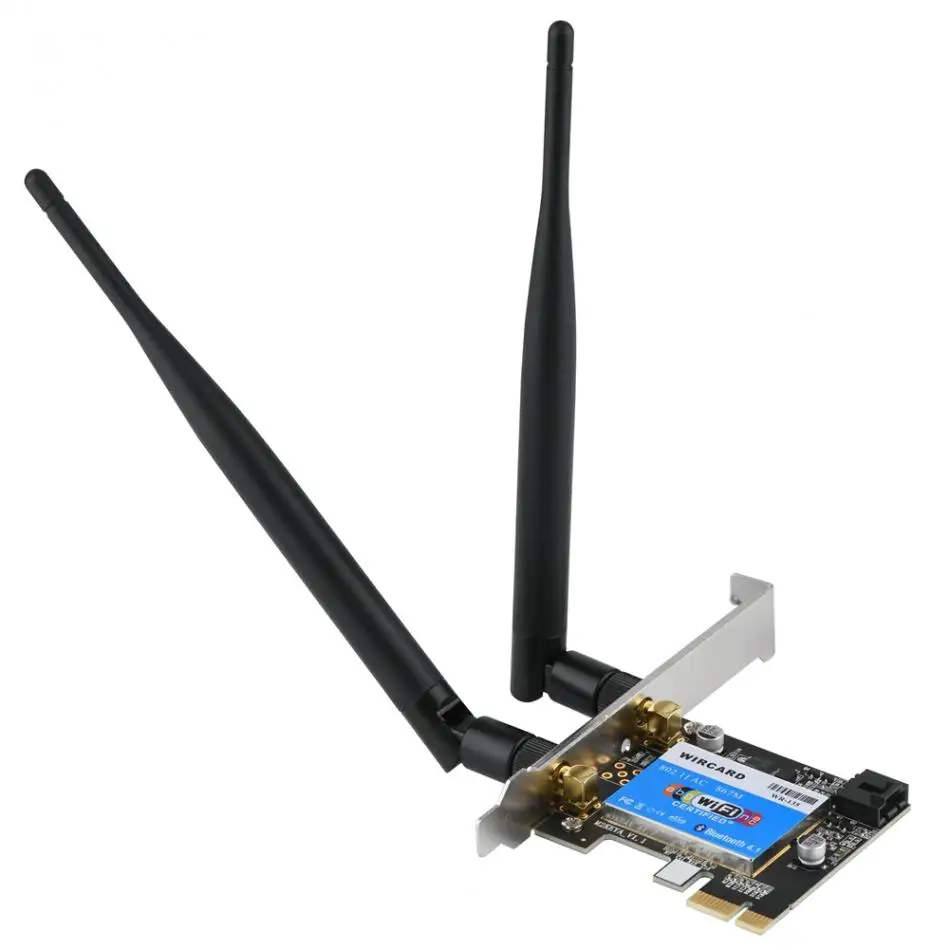 Сетевая карта PCIE Двухдиапазонная 2,4G/5G 867Mbps+ Bluetooth 4,1 PCIE беспроводная карта для рабочего стола