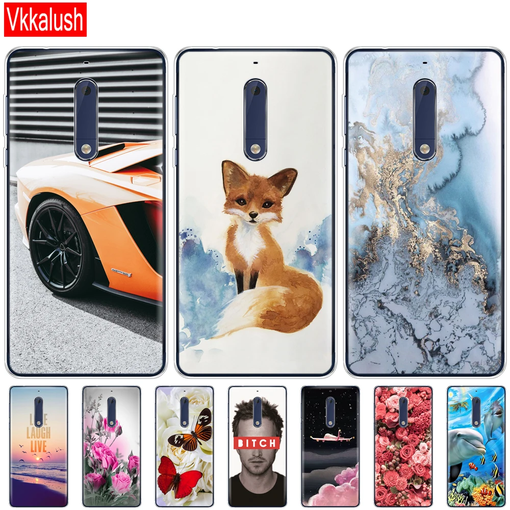 Силиконовый чехол для Nokia 1 2 3 5 plus 2018 мягкая симпатичная задняя крышка из ТПУ