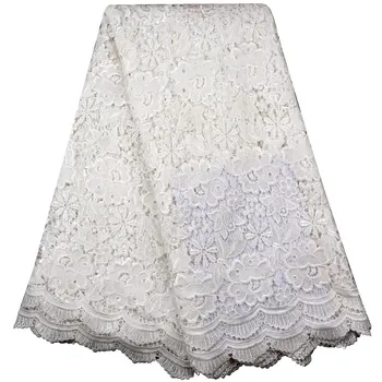 

Embroidered Simple Design White Guipure Lace Cheap Price And Free Shipping Water Soluble Lace Fabric For Party Dress 807