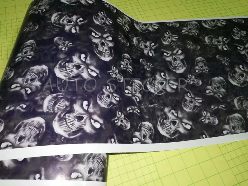 black white skull camo vinyl car wraps sticker bomb film 33