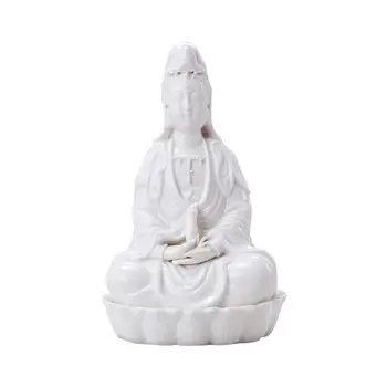 

Ceramic Guanyin Decorative Statue,Asian Goddess of Compassion and Mercy .Meditation Altar Buddha Sculpture Hindu thai Figurine