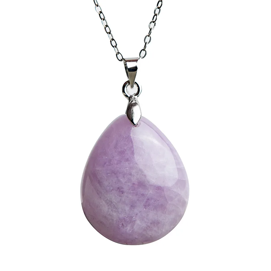 

Natural Kunzite Cat eye Effect stone Water Drop Women Charm Pendant mm AAAAA
