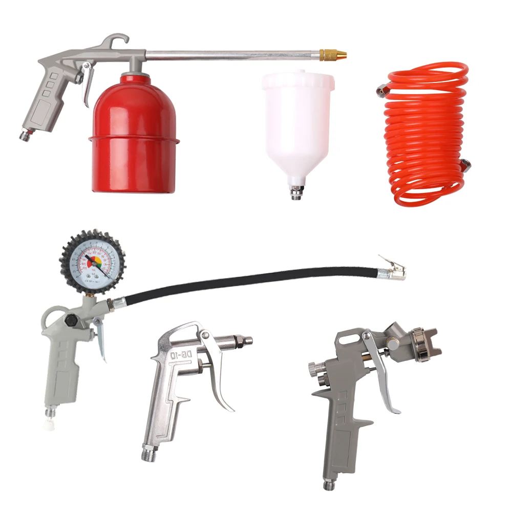 

5pcs Pneumatic Spraying Paint Cleaning Machine Kit Compressed Air brush Tool Set with Spray gun Tire Pressure Machine Air Hose