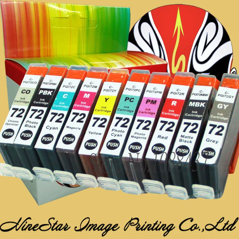 

10 Pack Cartridge for Canon PGI-72 PGI72 PGI 72 Ink Cartridges for Canon PIXMA PRO-10 PRO-10S Printer CartridgeE209