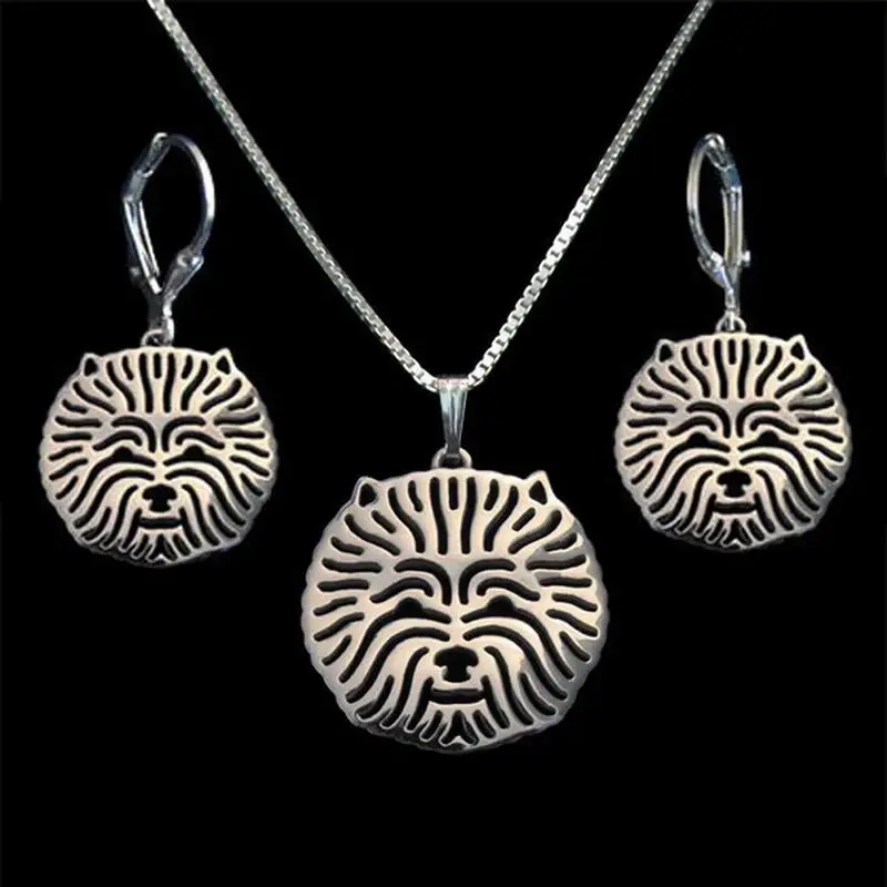 

2018 New Arrival Women's Metal Dog Jewelry Set Lady Silver Alloy West Highland White Terrier Jewelry Set Drop Shipping