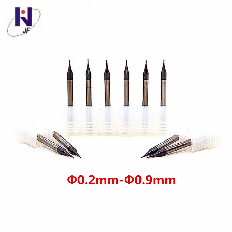 

10pcs/Lot 0.4mm 0.4*0.8*D4*50*2F Carbide micro end mills HRC50 TiAlN Hot sale