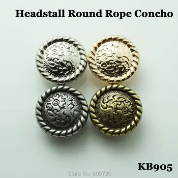 

(KB905) 10pc 3/4''(2.0cm) Western Headstall Round Rope Concho Leathercraft