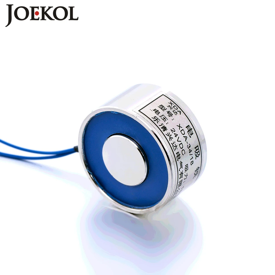 

NEW ARRIVAL JK38/8 DC 6V 12V 24V Electromagnet Lifting 15KG Solenoid Sucker Holding Electric Magnet Non-standard custom