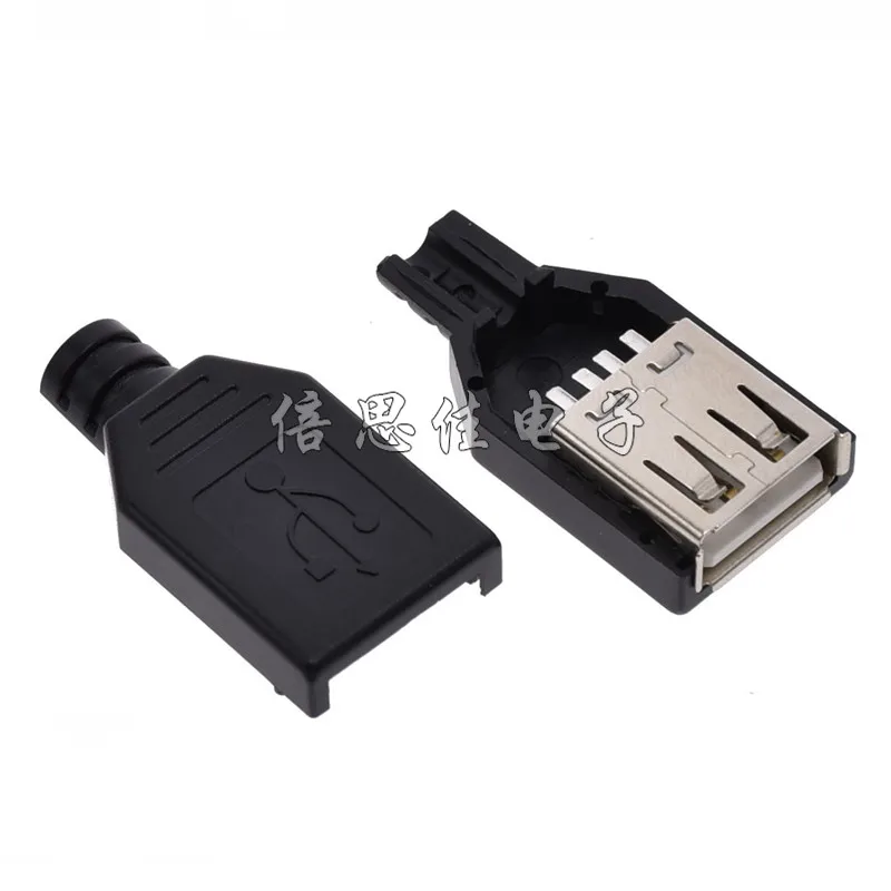 

10pcs USB female seat AF SMD connector Full SMD Big 4PIN Type A mother A Free shipping