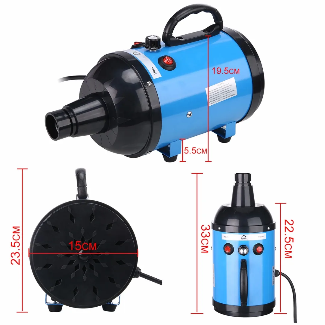 2800W Dog Grooming Dryer Variable Speed / Heat Pet Dog Cat Grooming Hair Dryer Blower Low Noise 5 Color