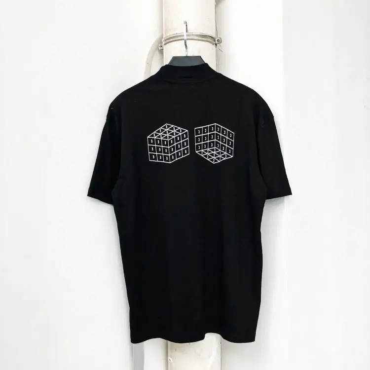 

19SS CAVEMPT C.E Rubik's cube Small high collar Top Tees Hip Hop Skateboard Harajuku Kanye West CAVEMPT Tshirts Men Women