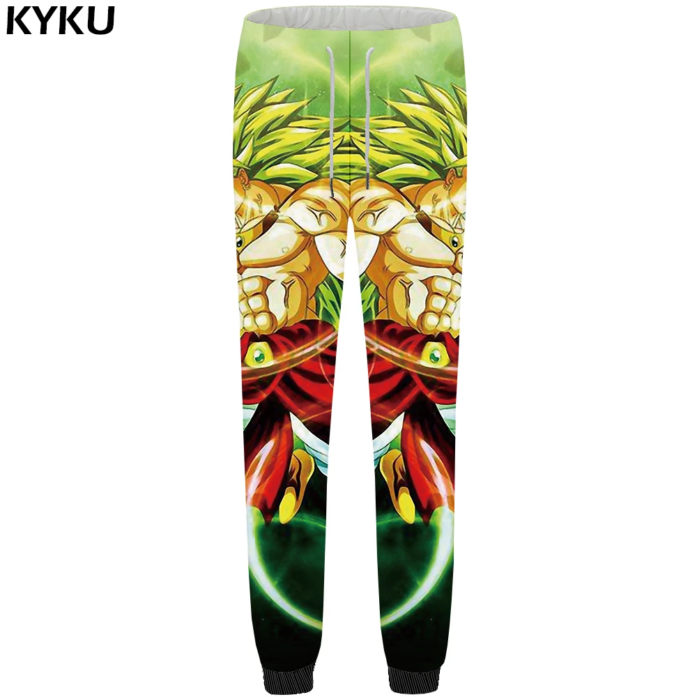 KYKU Dragon Ball Pants Men Green Goku Trousers Fitness Anime Hip Hop