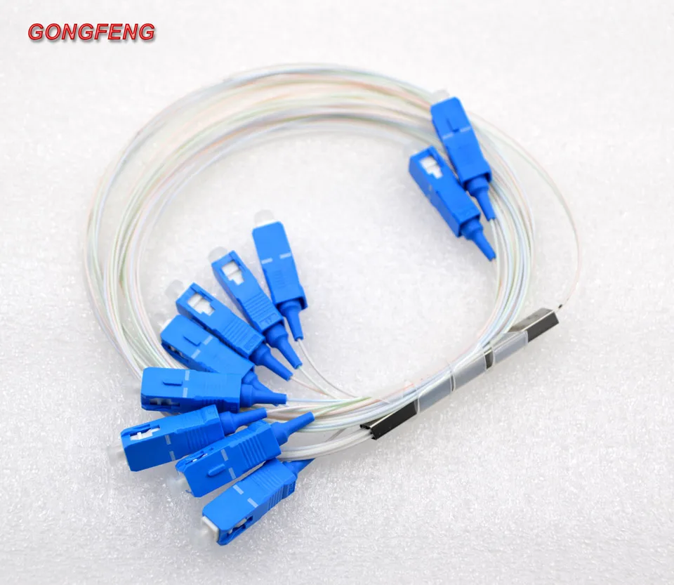 

GONGFENG 10pcs NEW 2x8 Singles Mode Mini PLC Splitter SC UPC/APC Optic Fiber Connector Splitter Wire Harnes Special Wholesale