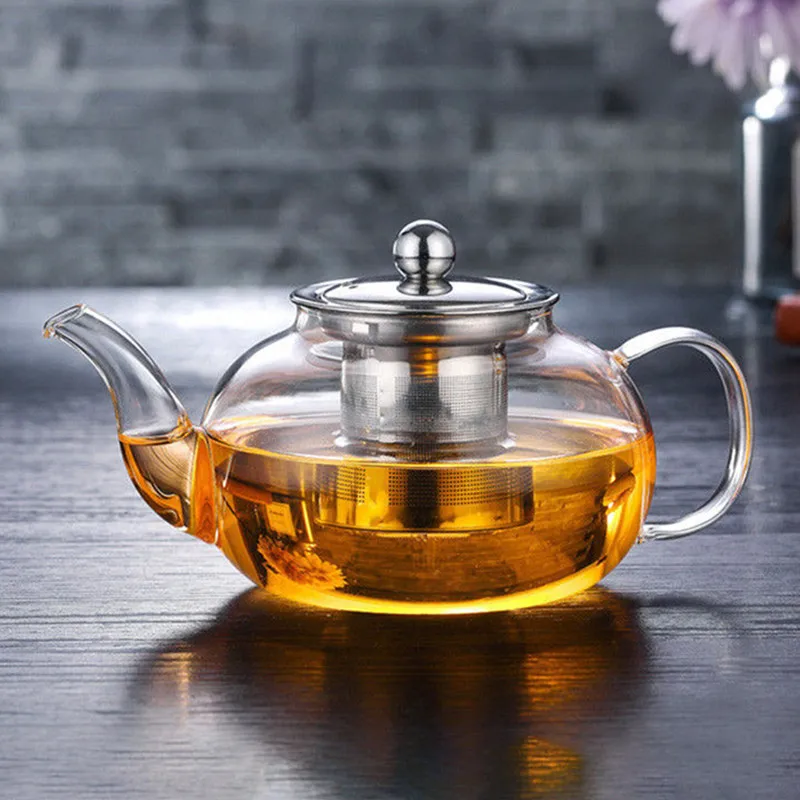 Стекло Цветочный чай горшок 600/800/1000 мл заварки Чай чайник плита с отрывными листами Чай чайник Цветущий Чай горшки с фильтром Чай ситечко