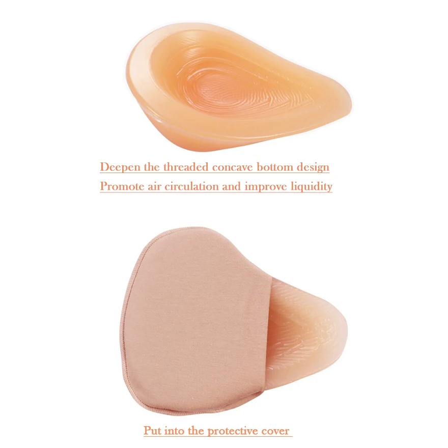 Silicone Breast Form Chest Mastectomy Sprial Shape Fake Breast