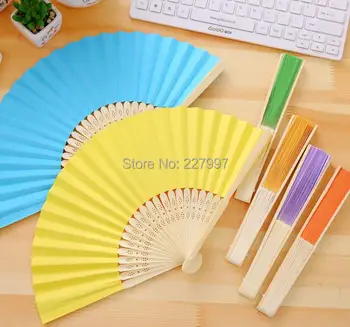 

500pcs/lot Free Shipping 2016 Newest fan handmade wedding paper Fans craft wedding Favor Gift 16 colors
