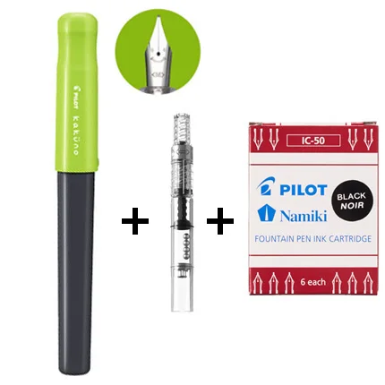 PILOT KAKUNO Smile Pen FKA-1SR популярная Ежедневная практика письма для сочетающихся слов чернильный мешочек набор чернил для продажи - Цвет: green hat