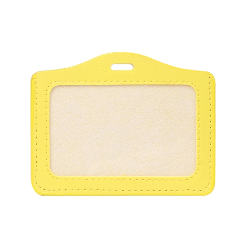 ID Window Business Work Card ID Badge Holder Case Badge Horizontal Type - Color: Yellow
