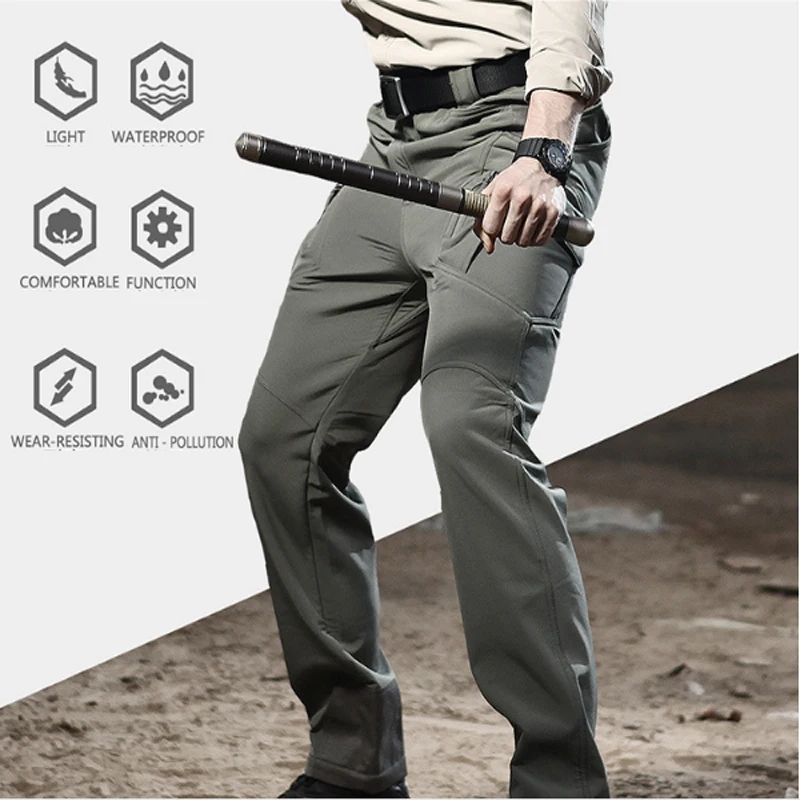 Men Winter Waterproof Fishing Climb Trekking Hunting Camping Ski Tactical SoftShell Hiking Military Pant Man Army Trousers IX9