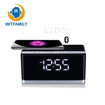 

High-end Smart Wireless Bluetooth Alarm Clock Stereo Dual Speakers 3D Surround Sound Bass FM Radio Gift Card Portable Mini Clock