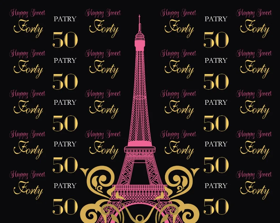 

custom paris eiffel tower black theme birthday backdrops High quality Computer print party photography studio background