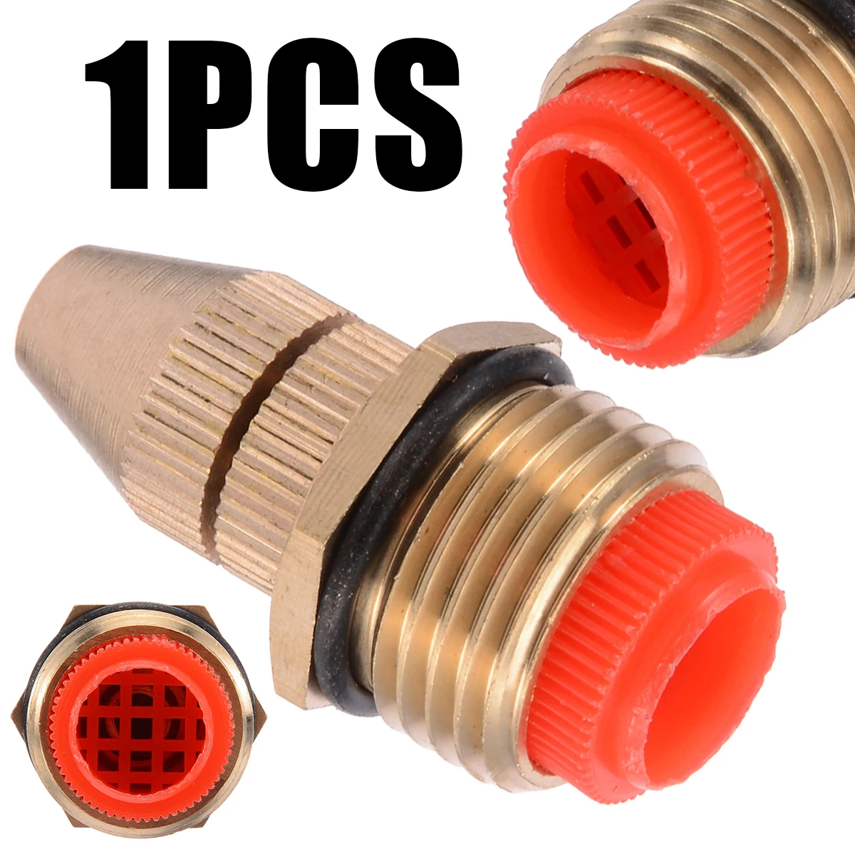 1/2 Inch Brass Water Spray Nozzle Adjustable Garden Sprinkler Lawn Atomizing Water Spray Nozzle Watering Head