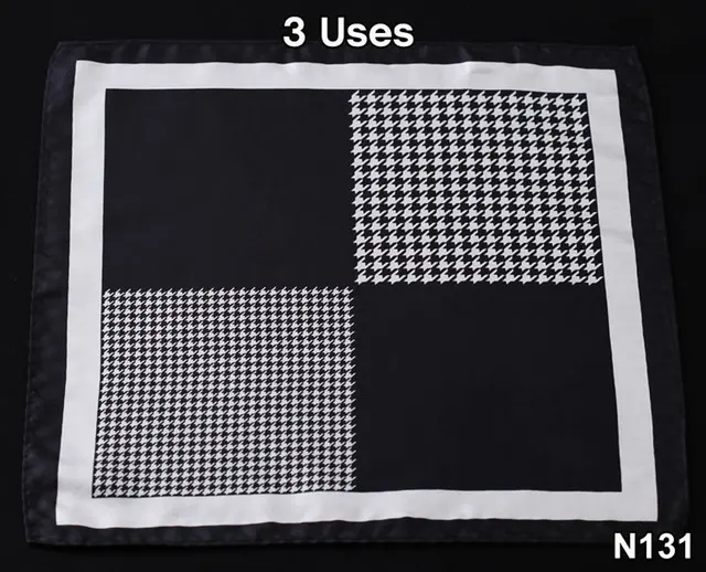 Buy HN13 Houndstooth Handkerchief 100 Natural Silk
