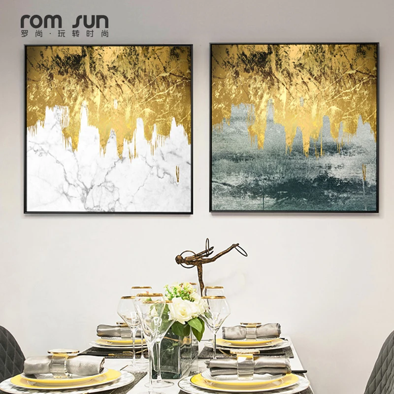 

Abstract Golden World Canvas Paintings Wall Pictures For Living Room Bedroom Posters And Prints Pop Art Morden Home Cuadros HD