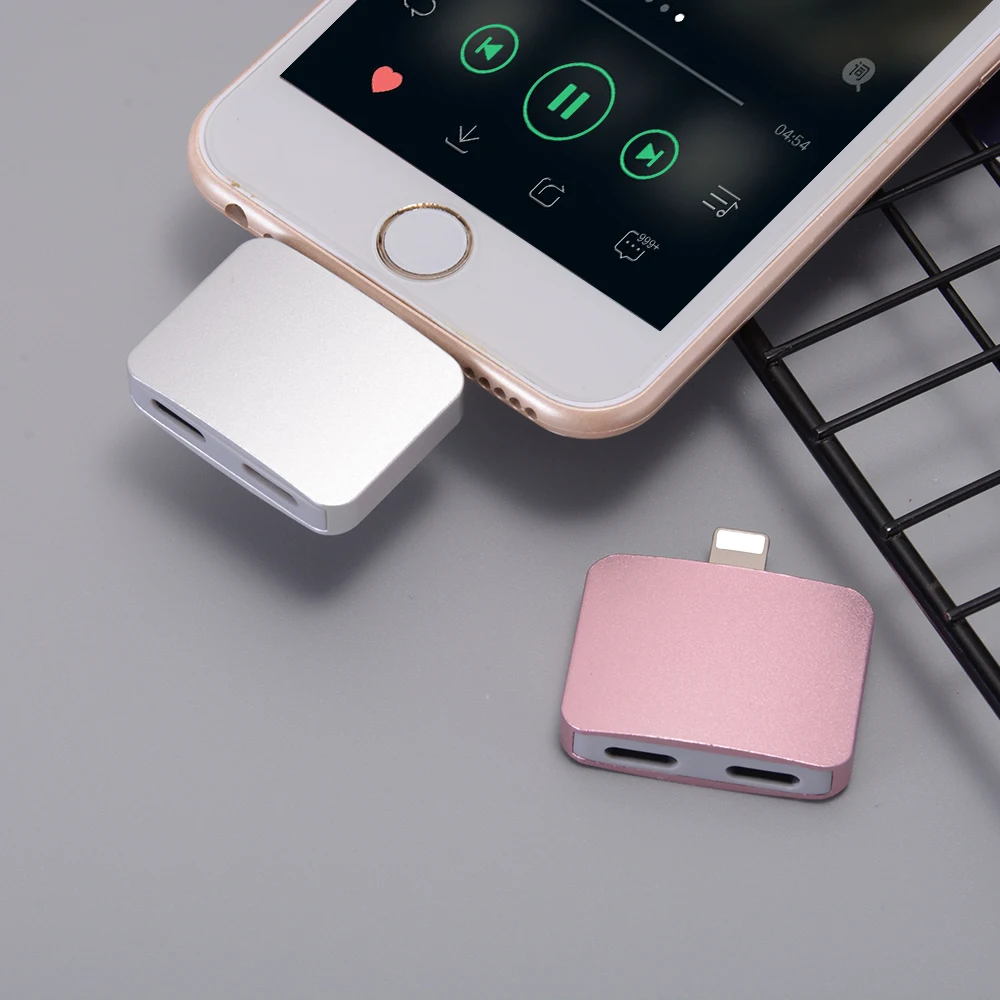Для iPhone 7 8 плюс 2 в 1 Аудио зарядки адаптер IOS 11 3.5 мм разъем для наушников Aux
